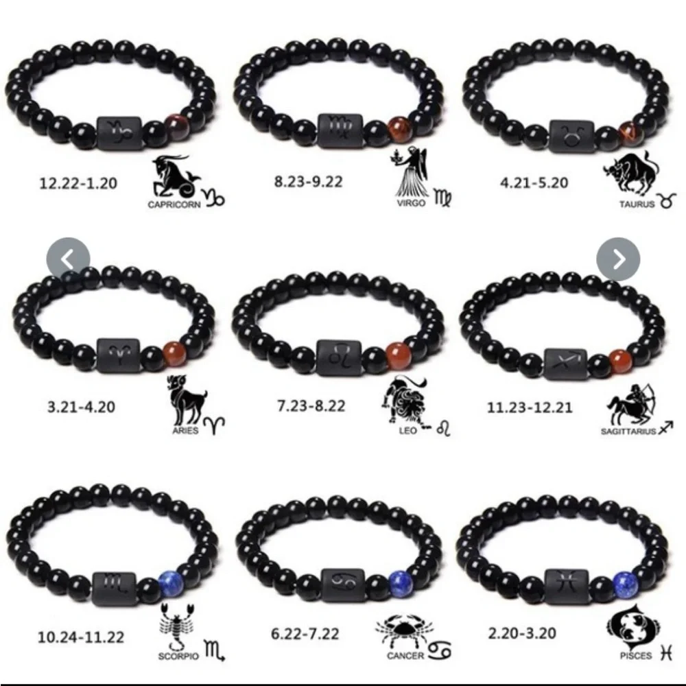 Pisces Black Bracelet with Blue Accent - Picture 3 of 6